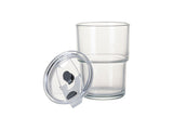 13OZ Stackable Glass Tumbler with Lid