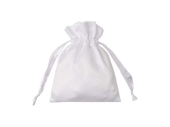 White Satin Drawstring Bag