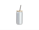 18oz Bamboo Frosted Glass Mug with lid